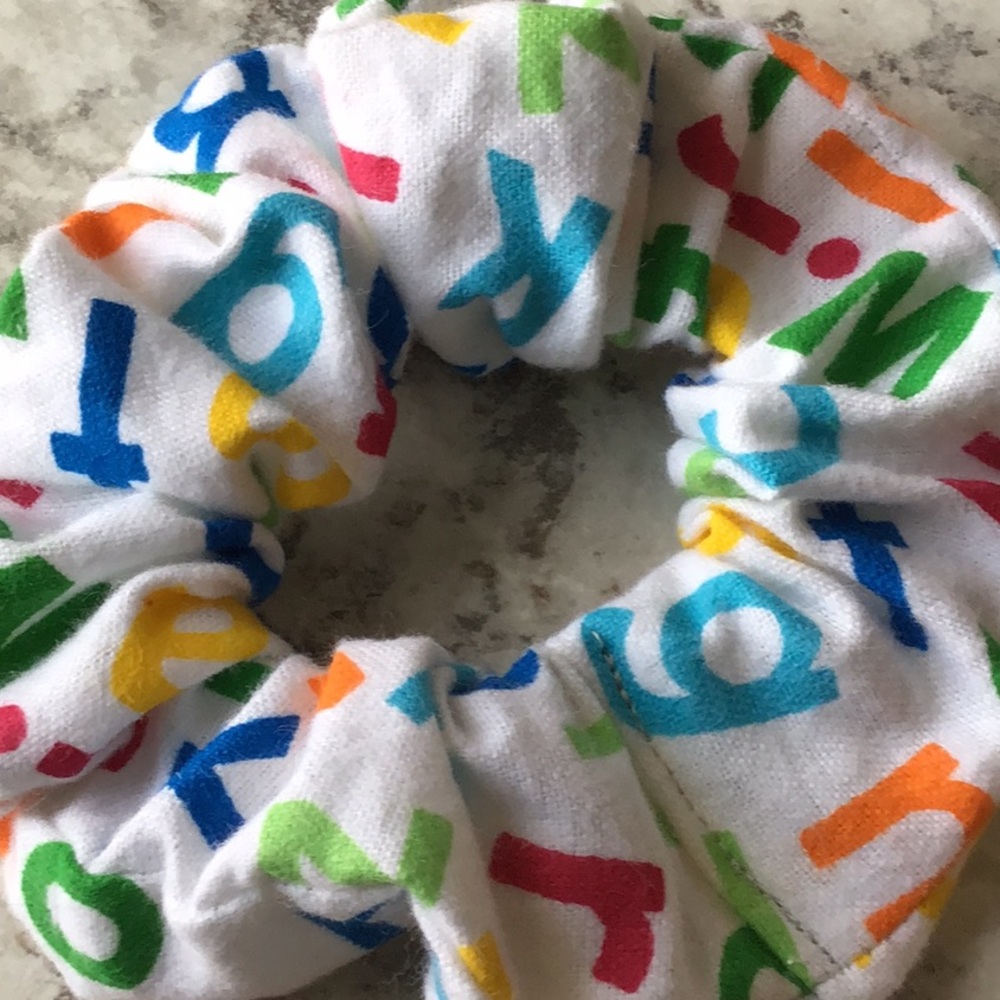 Alphabet letters teacher gift scrunchie hair cloud